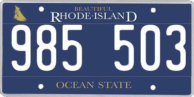 RI license plate 985503