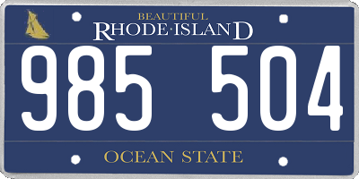 RI license plate 985504