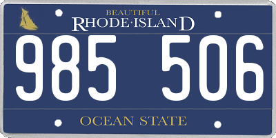 RI license plate 985506