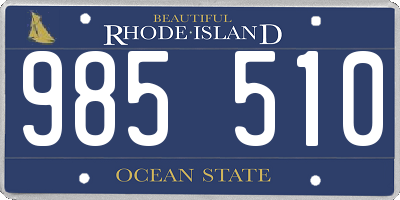 RI license plate 985510