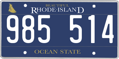 RI license plate 985514