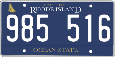 RI license plate 985516