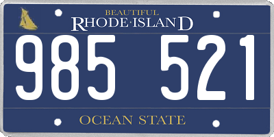 RI license plate 985521