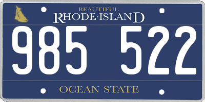 RI license plate 985522