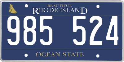 RI license plate 985524