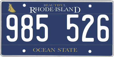 RI license plate 985526