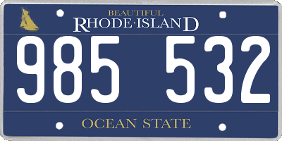 RI license plate 985532