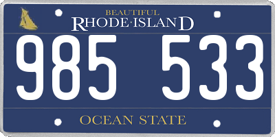 RI license plate 985533