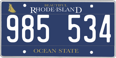 RI license plate 985534