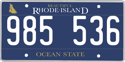 RI license plate 985536