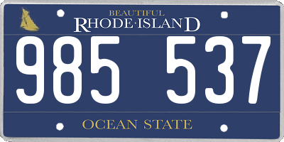 RI license plate 985537