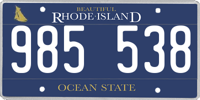 RI license plate 985538