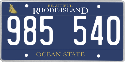 RI license plate 985540