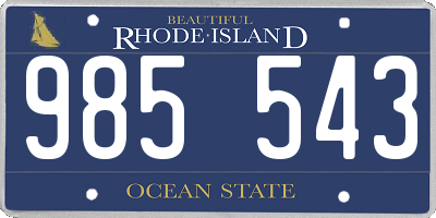 RI license plate 985543