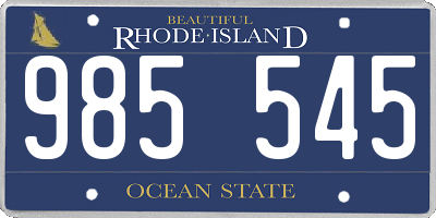 RI license plate 985545