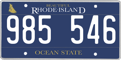 RI license plate 985546