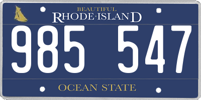 RI license plate 985547