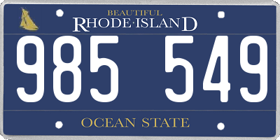 RI license plate 985549