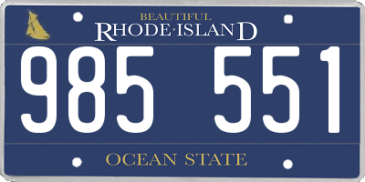 RI license plate 985551