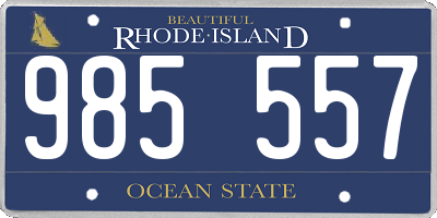 RI license plate 985557