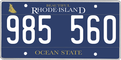 RI license plate 985560