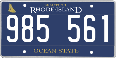 RI license plate 985561