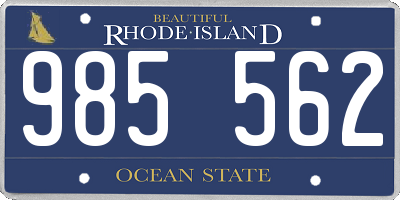 RI license plate 985562