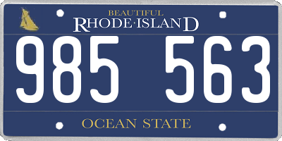 RI license plate 985563