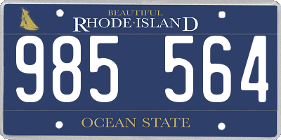 RI license plate 985564