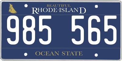 RI license plate 985565