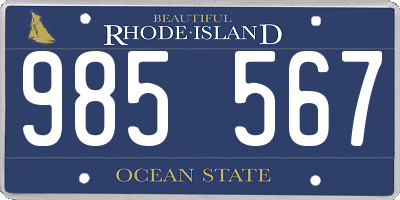 RI license plate 985567