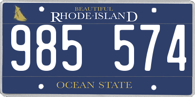 RI license plate 985574