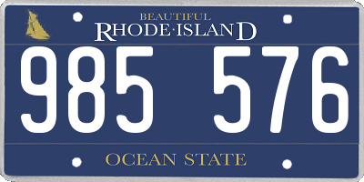 RI license plate 985576