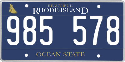 RI license plate 985578