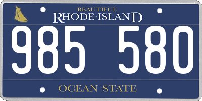 RI license plate 985580