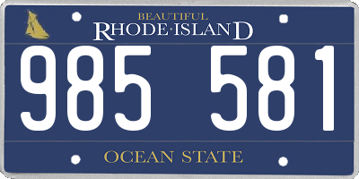 RI license plate 985581