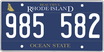 RI license plate 985582