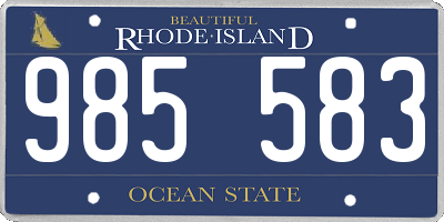 RI license plate 985583