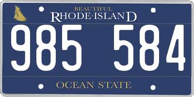 RI license plate 985584