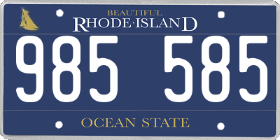 RI license plate 985585