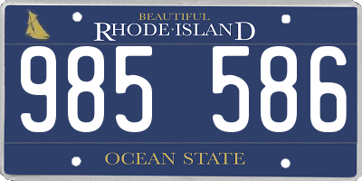 RI license plate 985586