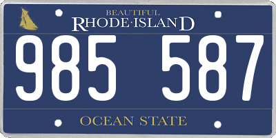 RI license plate 985587