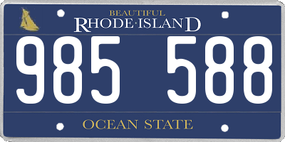 RI license plate 985588