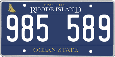 RI license plate 985589