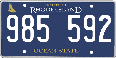 RI license plate 985592