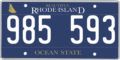 RI license plate 985593