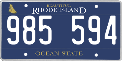 RI license plate 985594