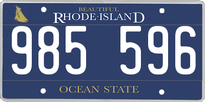 RI license plate 985596