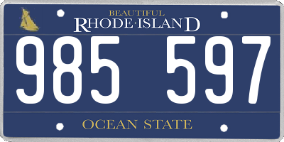 RI license plate 985597