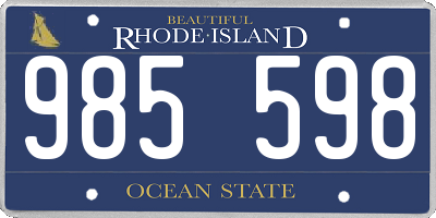 RI license plate 985598